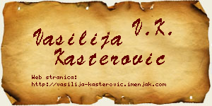 Vasilija Kašterović vizit kartica